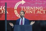 Donald Trump Jr. speaks atCharlie Kirk's memorial (Image via Getty Images)